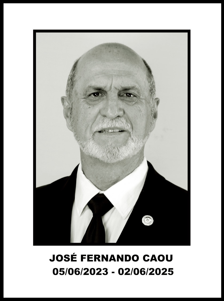 Retrato oficial de José Fernando Caou — Venerável Mestre